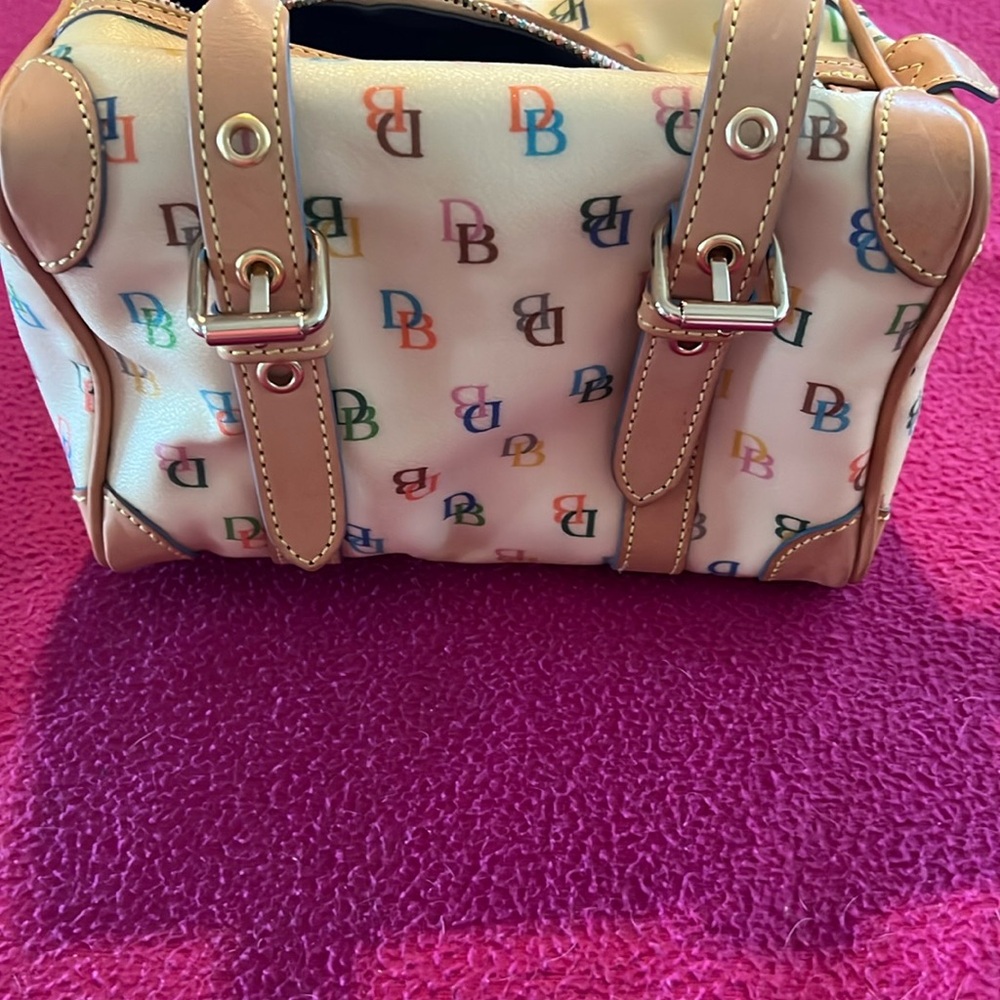 Dooney & Burke 8x7 yellow brown really cute small